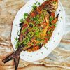 Grilled Pompano Fish Diamond Painting