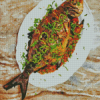 Grilled Pompano Fish Diamond Painting