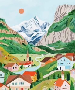 Grindelwald Village Diamond Painting