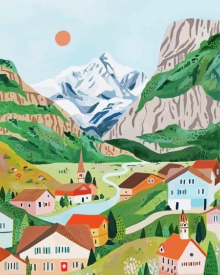 Grindelwald Village Diamond Painting
