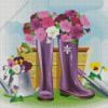 Gumboots And Flowers Diamond Painting