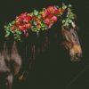 Horse And Flowers Diamond Painting