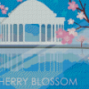 Illustration Cherry Blossoms Washington Diamond Painting