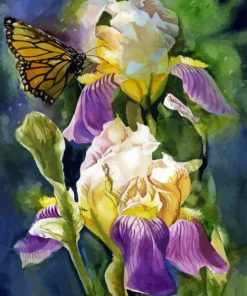 Irises And Butterflies Diamond Painting