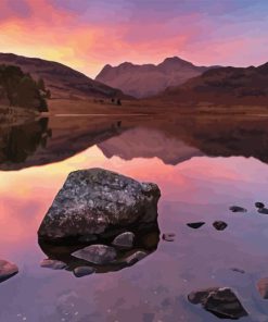 Lake District Langdale Pikes At Sunset Diamond Painting