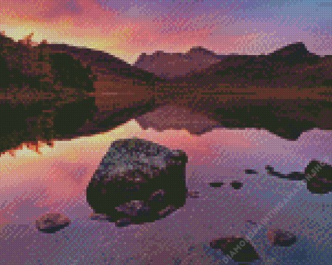 Lake District Langdale Pikes At Sunset Diamond Painting