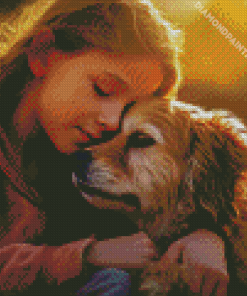 Little Girl With Puppy Diamond Painting