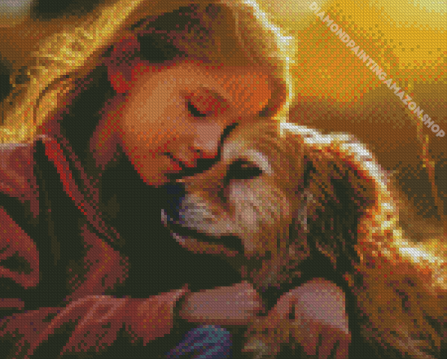 Little Girl With Puppy Diamond Painting