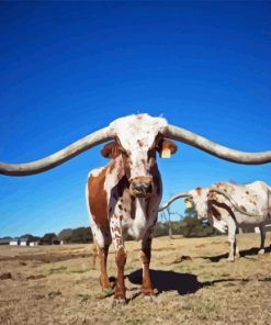 Long Horn Bull Diamond Painting