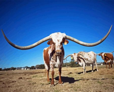 Long Horn Bull Diamond Painting