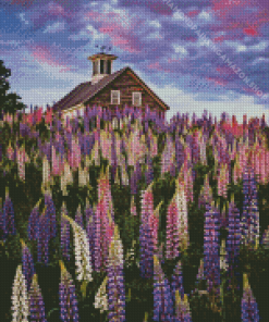 Lupines Flowers Field Diamond Painting