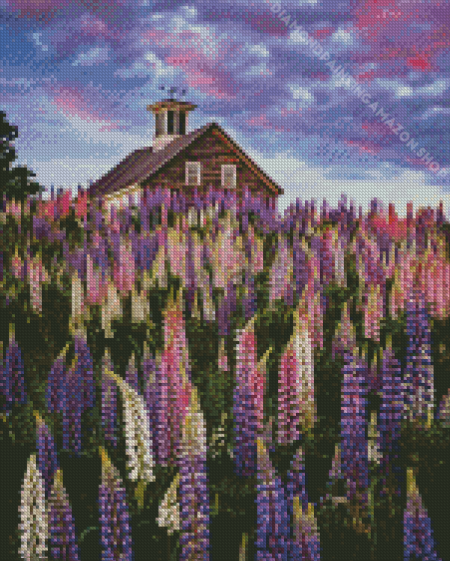 Lupines Flowers Field Diamond Painting