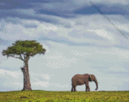 Maasai Mara Elephant Diamond Painting