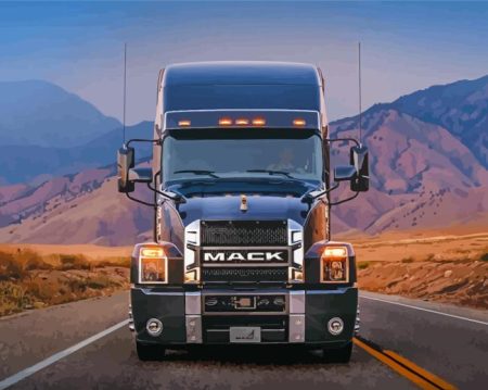 Mack Truck On Road Diamond Painting