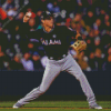 Miami Marlins Baseballer Diamond Painting