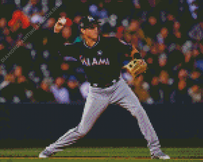 Miami Marlins Baseballer Diamond Painting