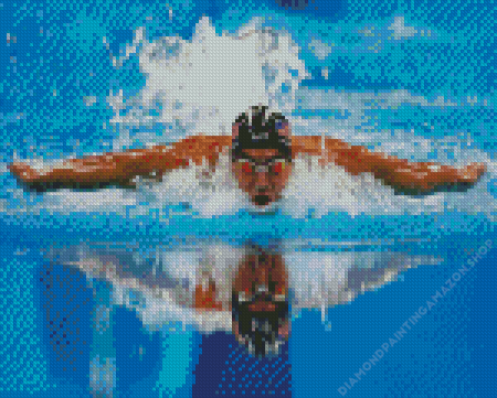 Michael Phelps Swimming Diamond Painting