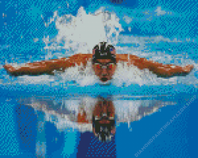 Michael Phelps Swimming Diamond Painting