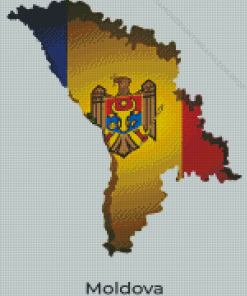 Moldova Flag Poster Diamond Painting