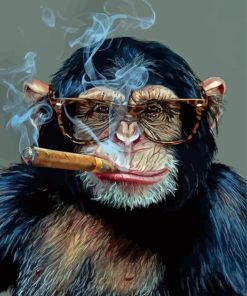 Monkey Smoking Cigar Diamond Painting