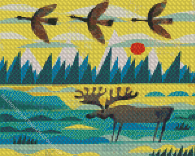 Moose And Goose Diamond Painting