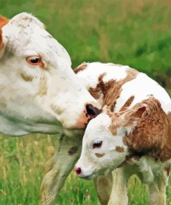 Mother And Baby Cow Diamond Painting