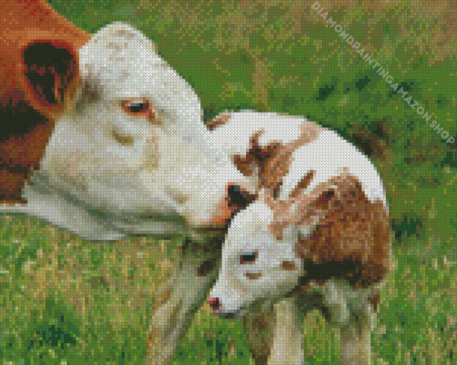 Mother And Baby Cow Diamond Painting