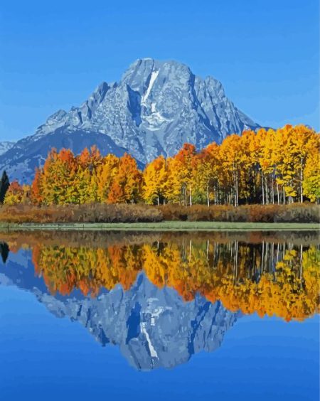 Mount Moran Lake Diamond Painting
