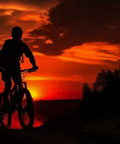 Mountain Biker Silhouette Diamond Painting