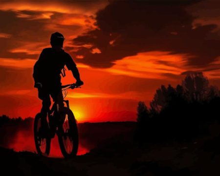 Mountain Biker Silhouette Diamond Painting