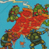 Ninja Turtles Eating Pizza Diamond Painting