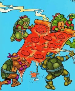 Ninja Turtles Eating Pizza Diamond Painting