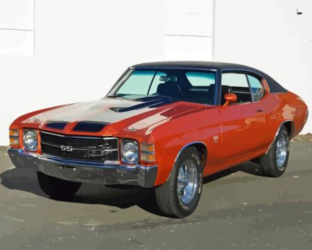 Orange 1971 Chevelle Diamond Painting