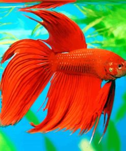 Orange Betta Fish Diamond Painting