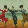 People Dancing On Beach Diamond Painting