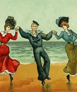 People Dancing On Beach Diamond Painting