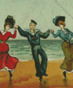 People Dancing On Beach Diamond Painting