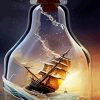 Pirate Ship In Bottle Diamond Painting