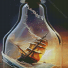 Pirate Ship In Bottle Diamond Painting