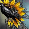 Raven Sunflower Diamond Painting