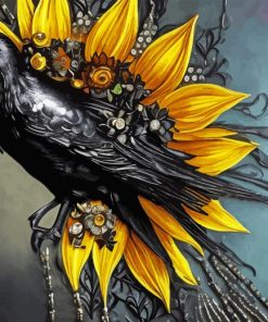 Raven Sunflower Diamond Painting