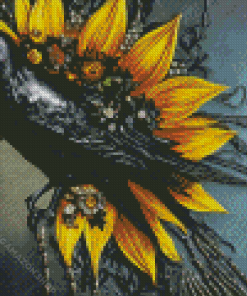 Raven Sunflower Diamond Painting