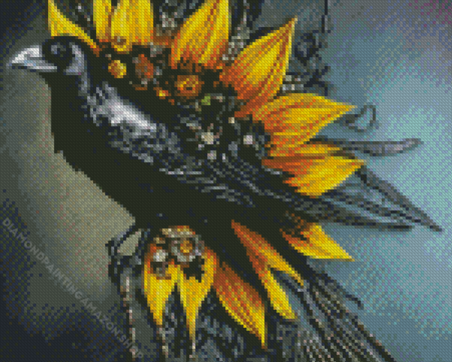 Raven Sunflower Diamond Painting