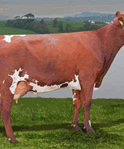 Red Norwegian Cattle Diamond Painting