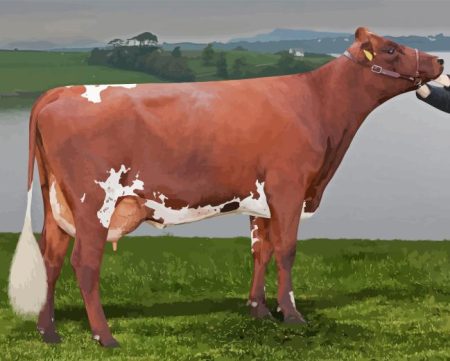 Red Norwegian Cattle Diamond Painting