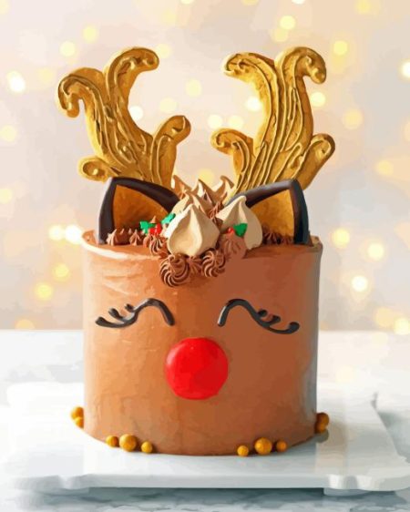 Reindeer Cake Diamond Painting
