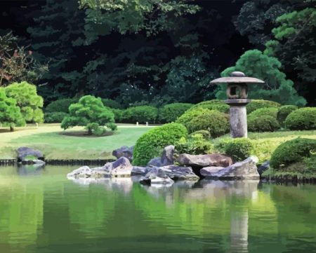 Rikugien Gardens Diamond Painting