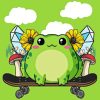 Skater Kawaii Frog Diamond Painting