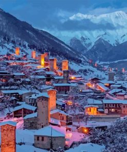 Svaneti Houses Diamond Painting