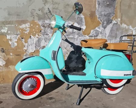 Turquoise Vespa Diamond Painting